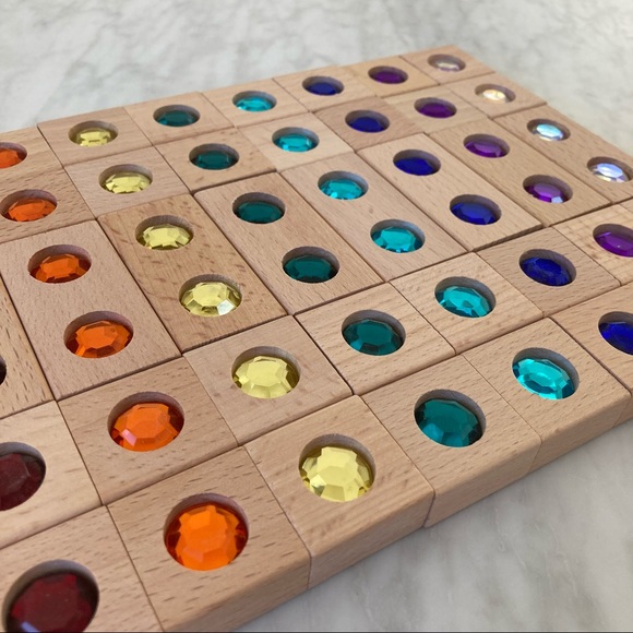 Montessori Building Color Gem Blocks - Picture 8 of 16